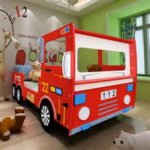 Load image into Gallery viewer, Durable Fire Truck Bed For Children 200 X 90 Cm Red Cartoon Car Sharpe Child Bed Easy Assembly