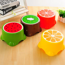 Load image into Gallery viewer, 4 Colors Lovely Cartoon Stools Fruit Pattern Living Room Non-slip Bath Bench Child Stool Plastic PP Changing Shoes Stool